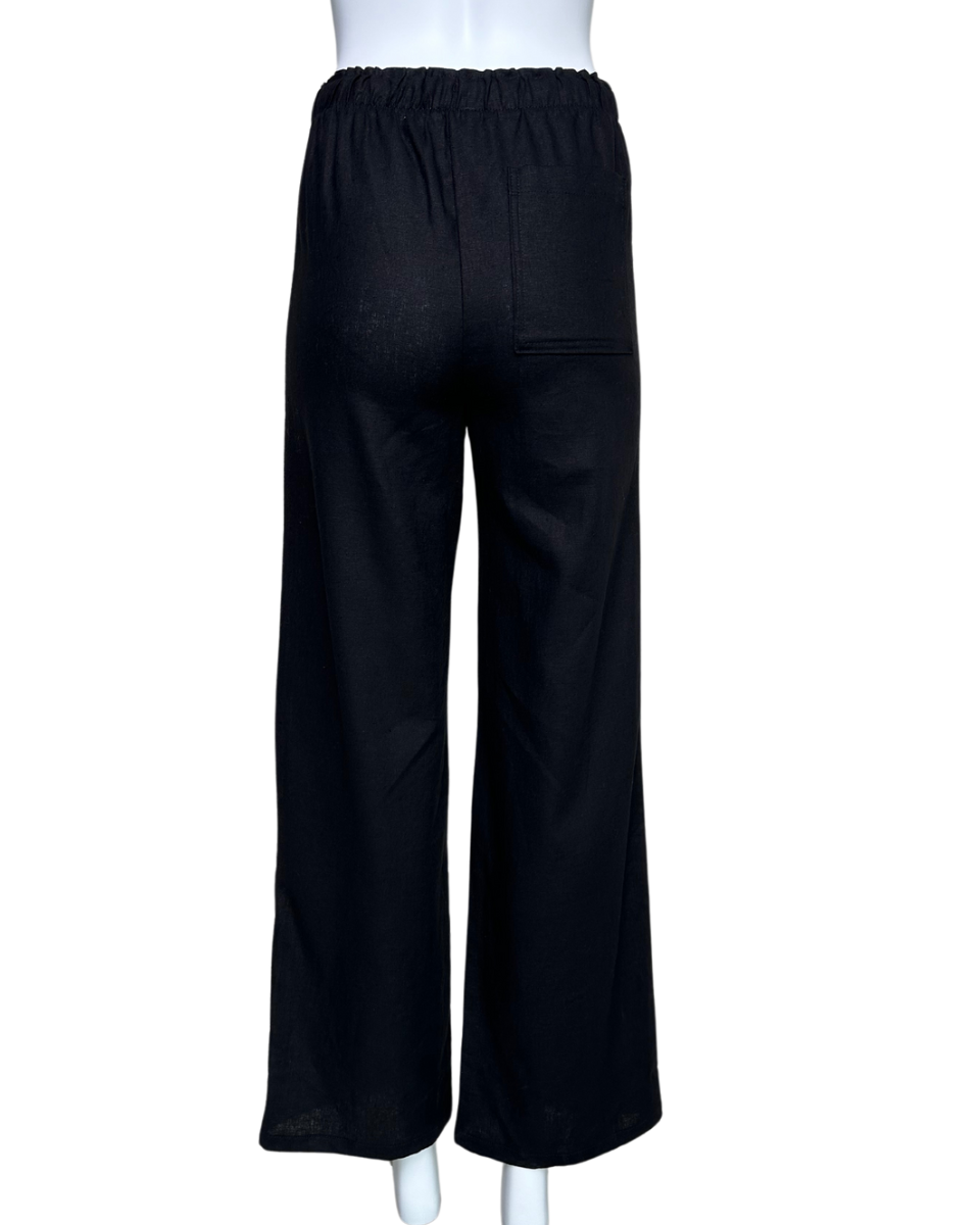 Black Linen Pants - Blackbird Boutique