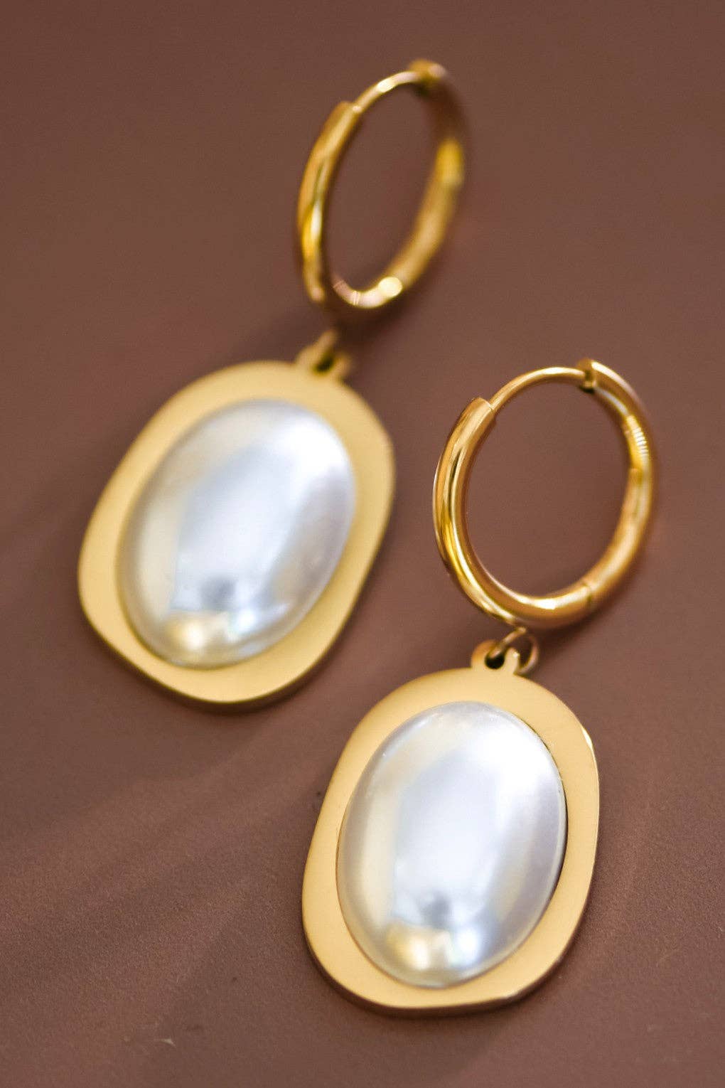 18K Gold Plated Waterproof Stainless Steel Drop Earrings