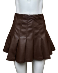 Faux Leather Pleated Mini Skirt - Blackbird Boutique