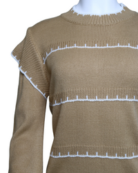 Taupe Scalloped Sweater - Blackbird Boutique