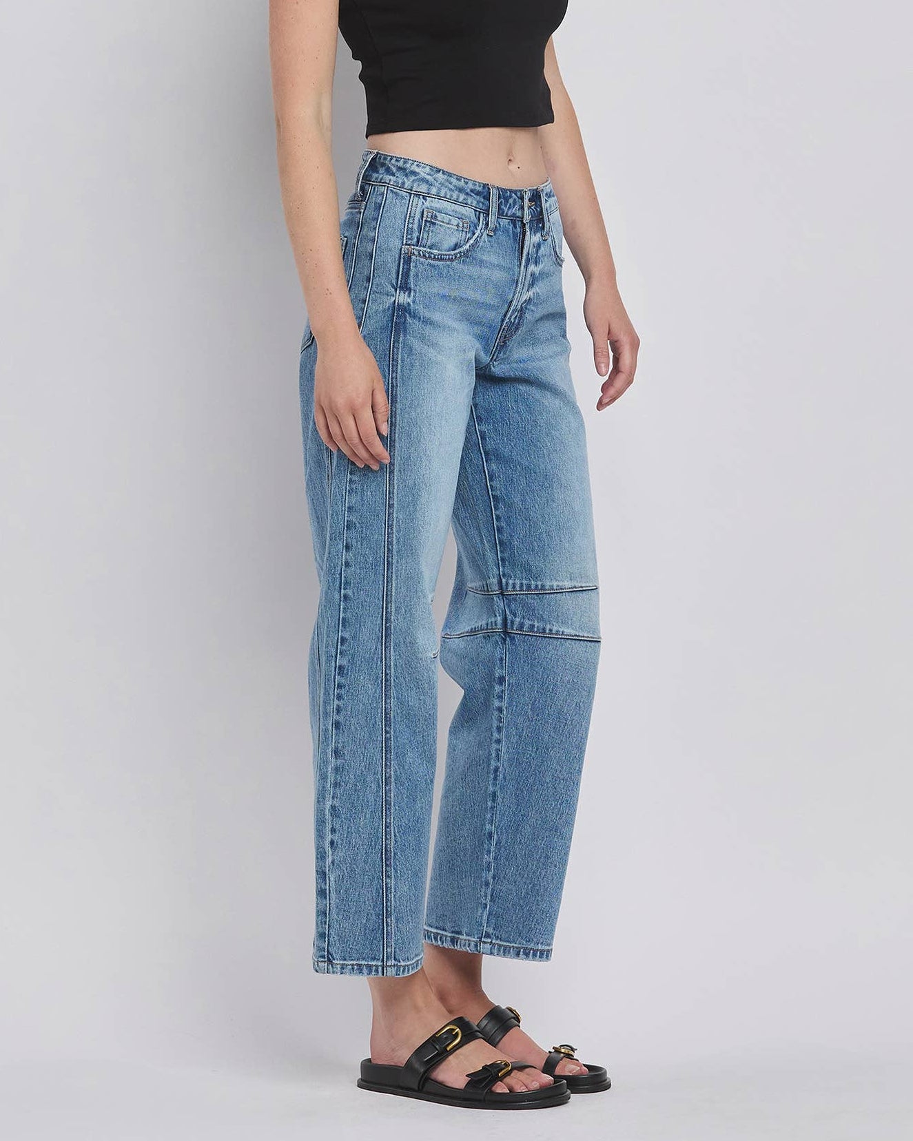 Vervet-Kate High Rise Dart Barrel Leg Jean - Blackbird Boutique