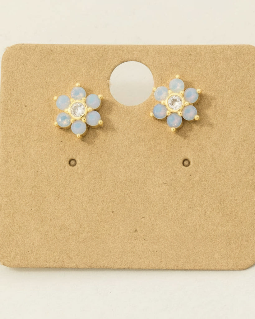 Pair of gold-dipped earrings on a cardboard backing with '18K Gold Dipped' text.