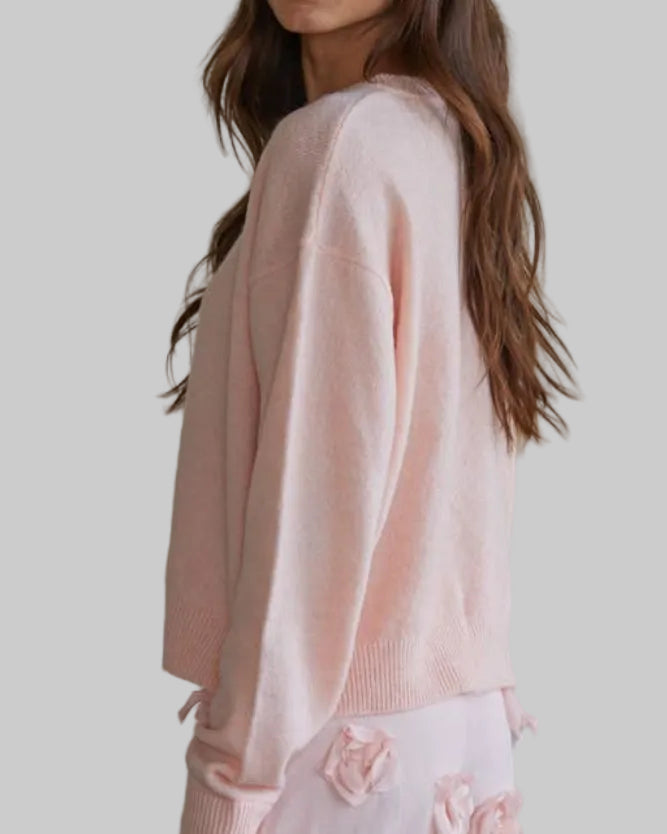 Knit Crew Neck Cardigan