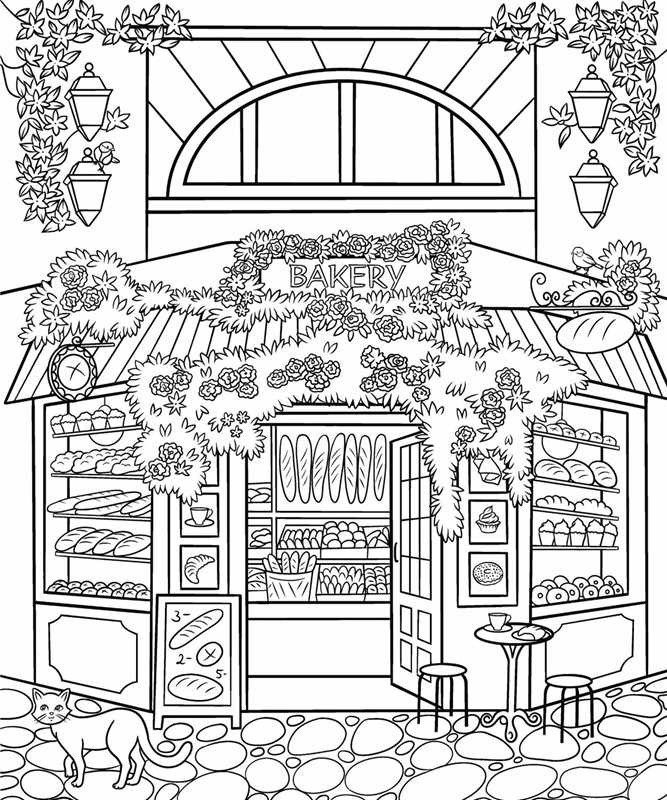 Cozy Boutiques Coloring Book