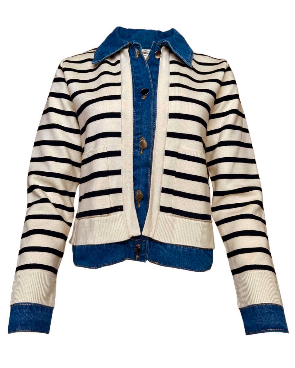 Striped Long Sleeve Sweater Cardigan