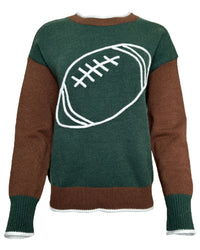 FOOTBALL COLORBLOCK KNIT SWEATER - GREEN