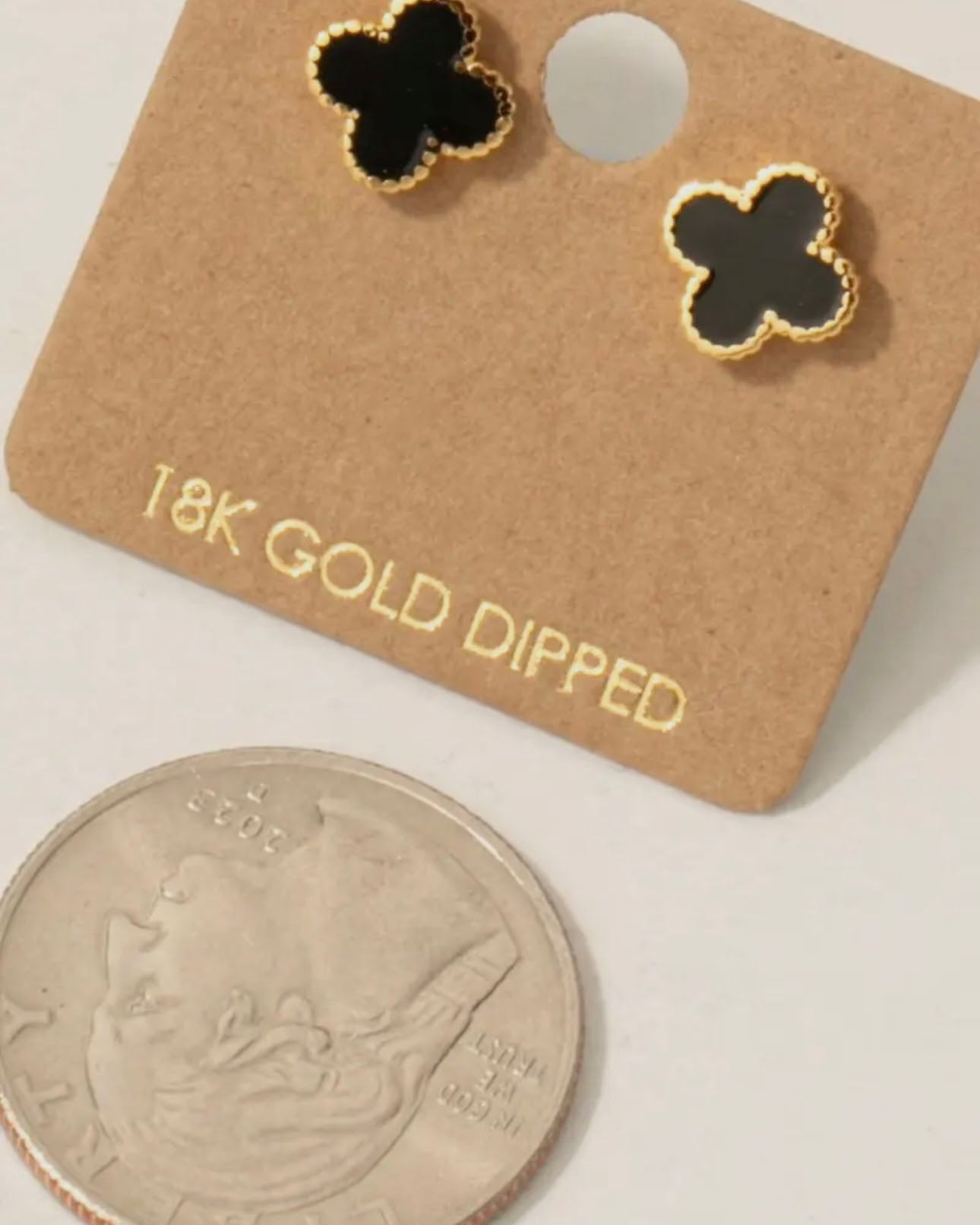 Gold Dipped Epoxy Clover Stud Earrings - Blackbird Boutique