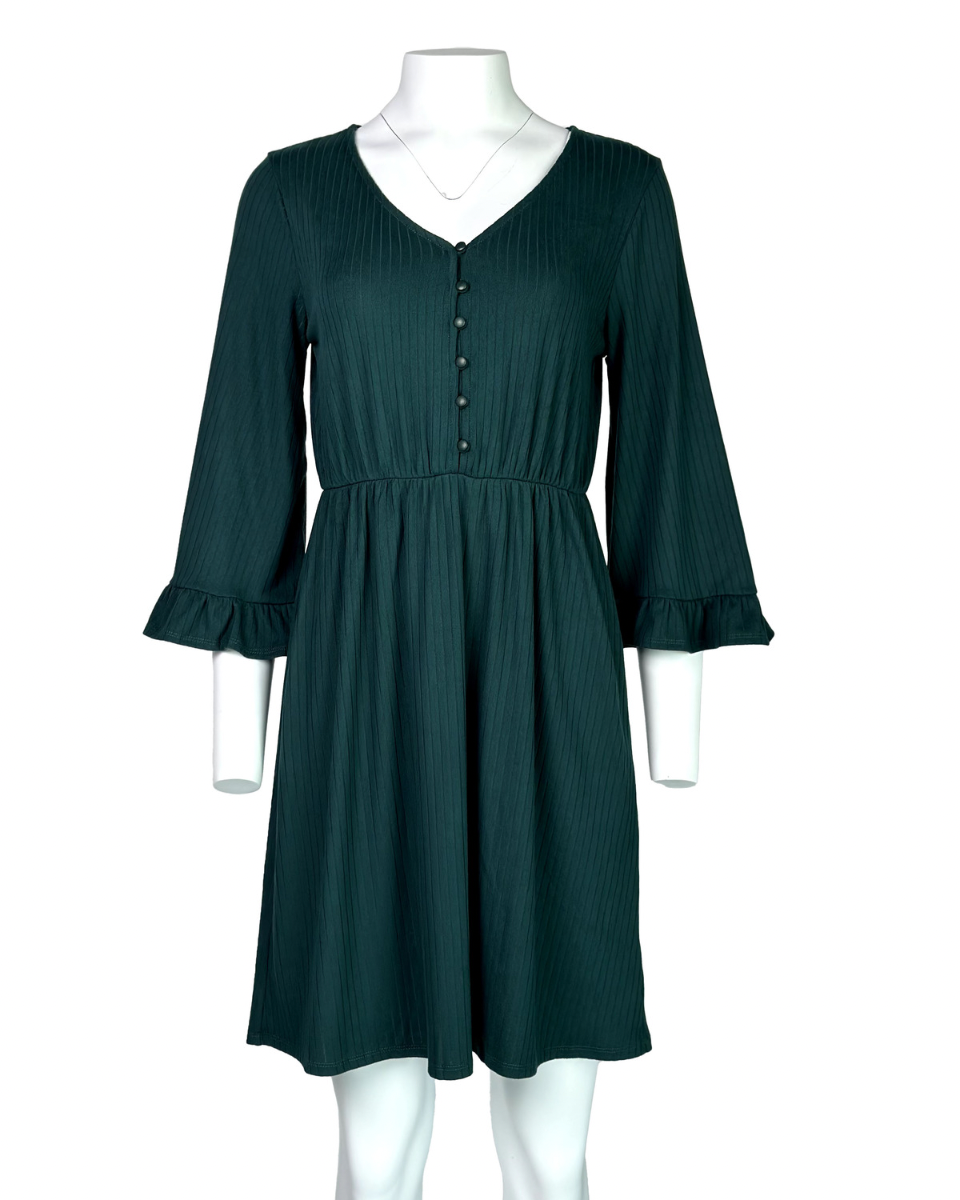 Hunter Green Mini Dress - Blackbird Boutique