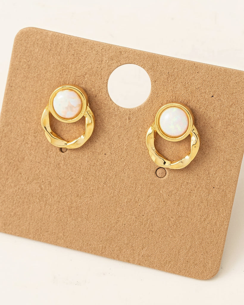 Gold-dipped earrings on a cardboard backing with '18K Gold Dipped' text.