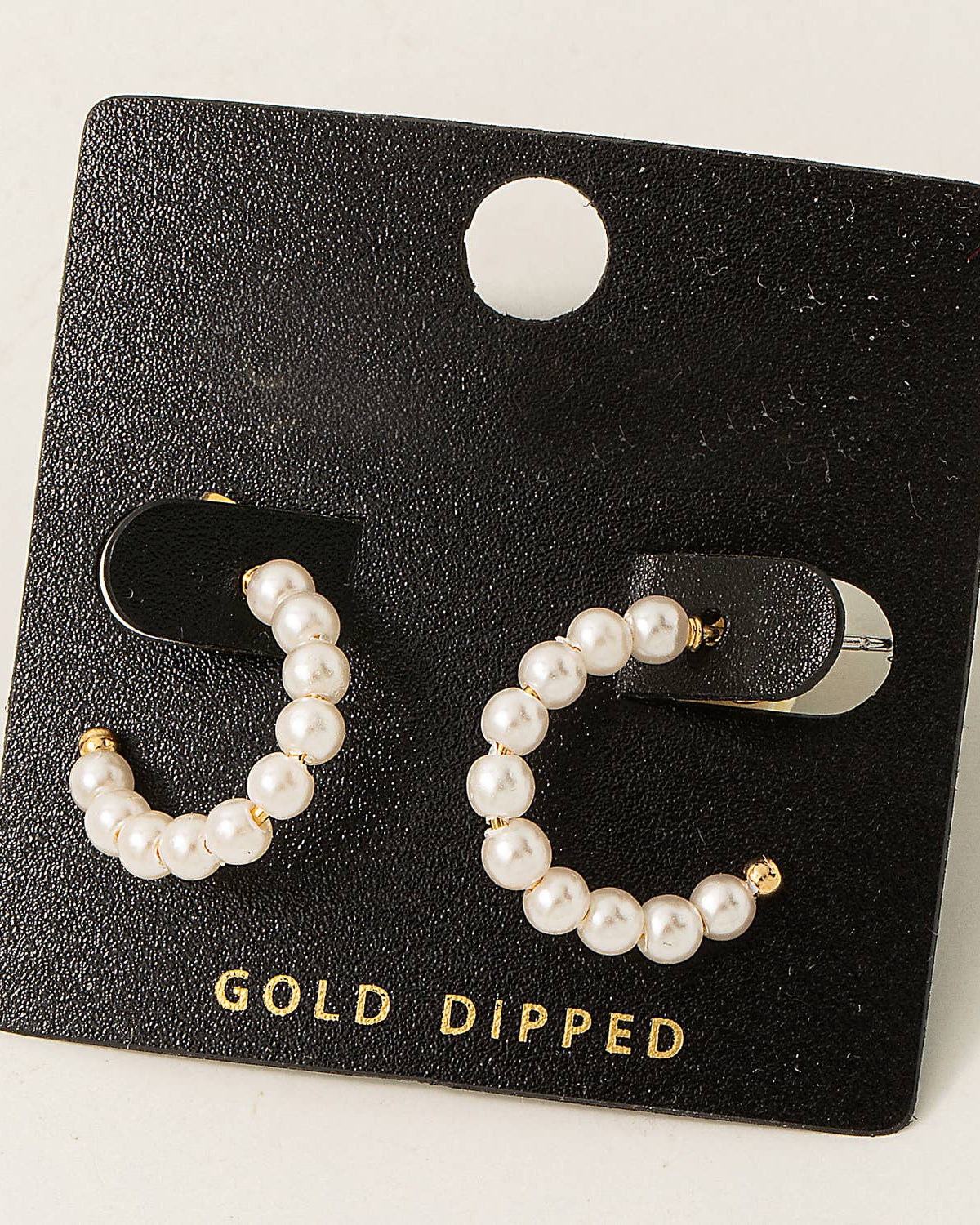 Gold Dipped Pearl Beaded Hoop Earrings - Blackbird Boutique