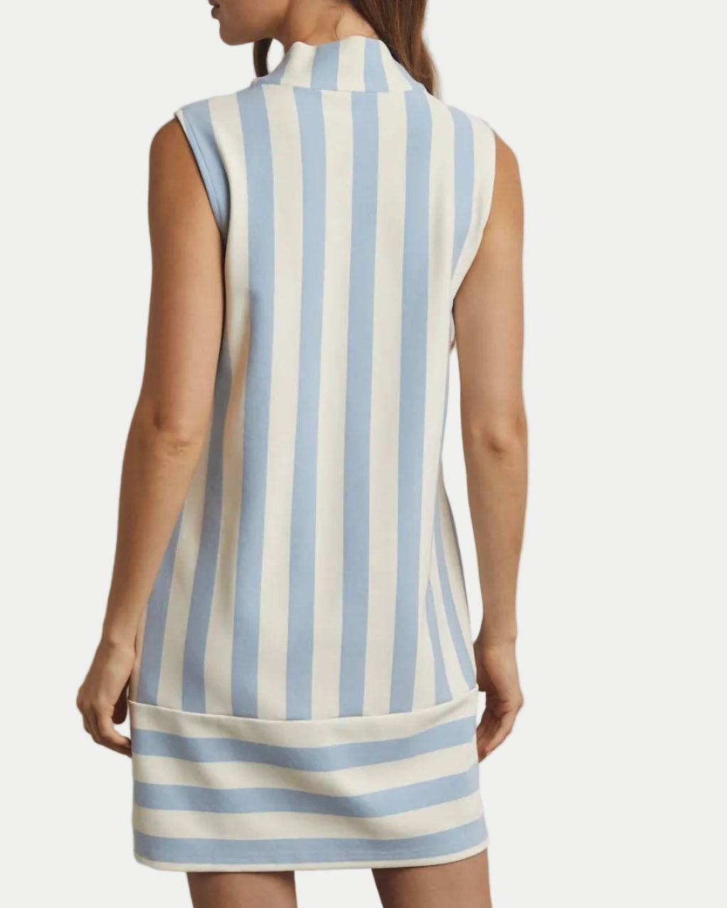 STRIPED HALF-ZIP MINI DRESS / WL25-12004 - Blackbird Boutique