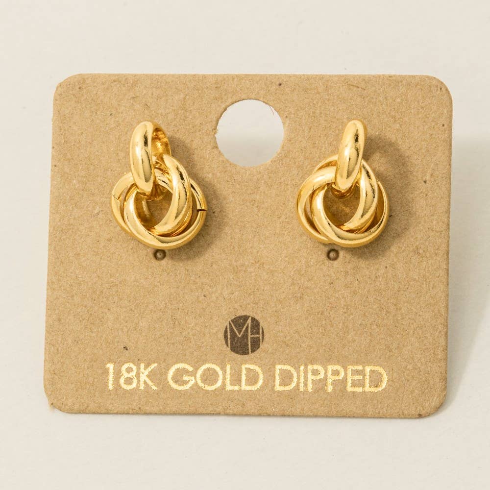 Metallic Knot Stud Earrings - Blackbird Boutique