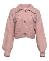 Soft Fuzzy Sweater Jacket In Dusty Mauve - Blackbird Boutique