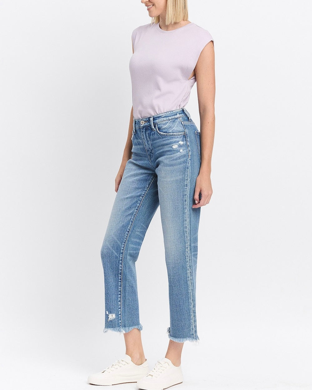 Victoria - High Rise Crop Straight Jeans - Blackbird Boutique