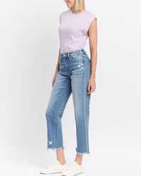 Victoria - High Rise Crop Straight Jeans - Blackbird Boutique