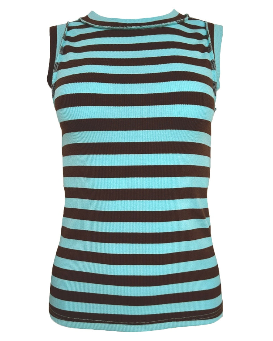 Striped Ribbed Knit Tank