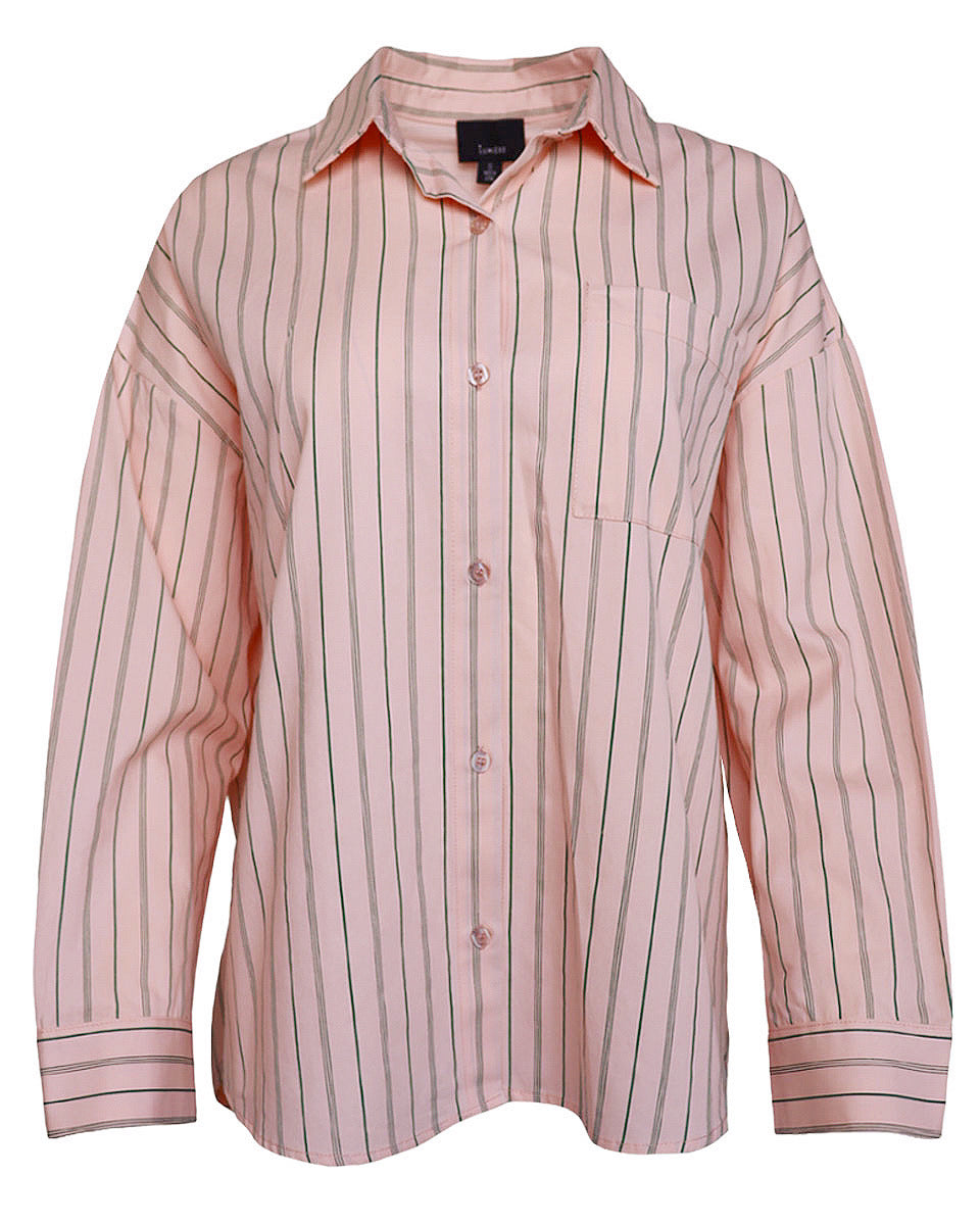 Cotton Striped Button Down Shirt - Blackbird Boutique