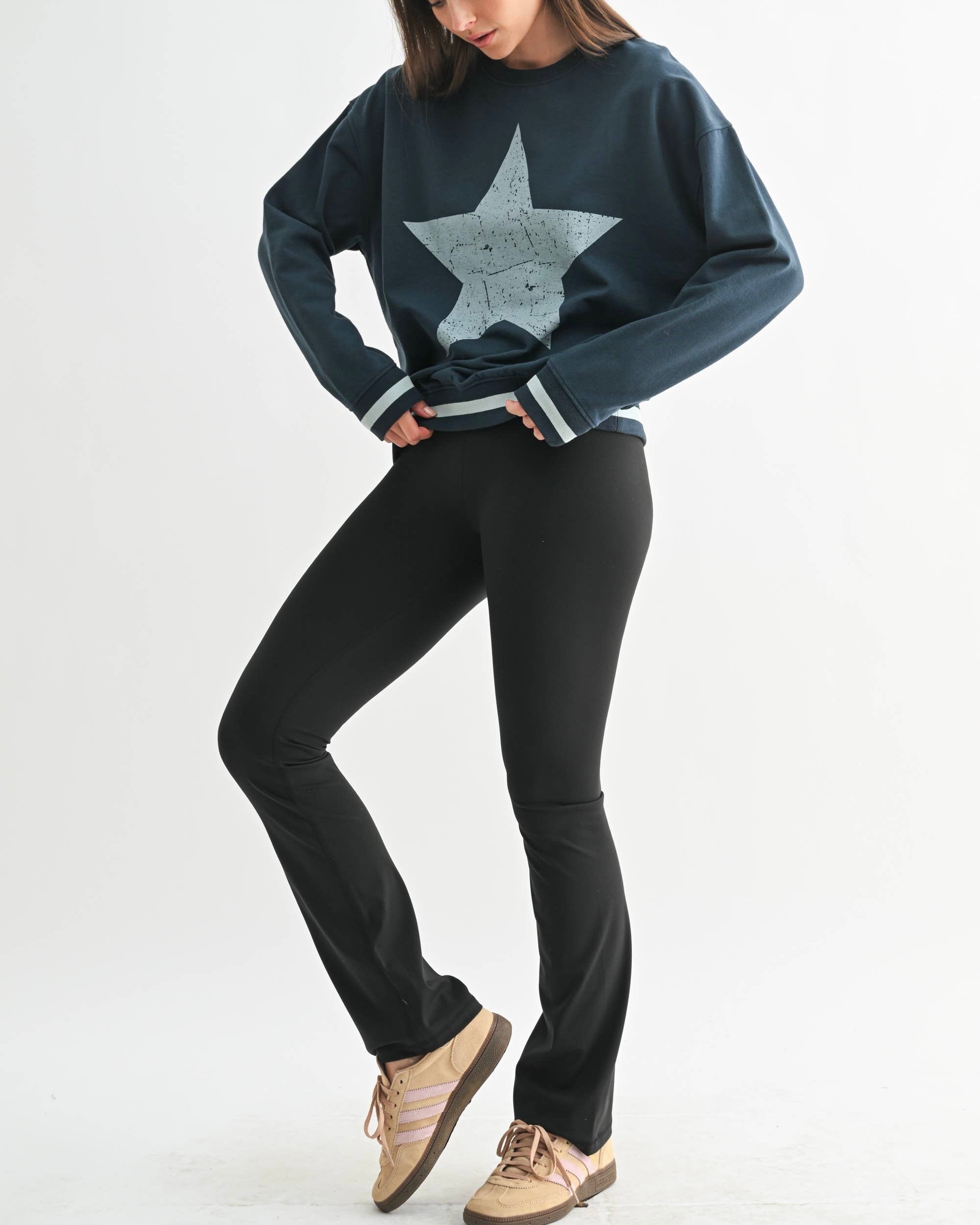 Mono B Star Crewneck Pullover - Blackbird Boutique
