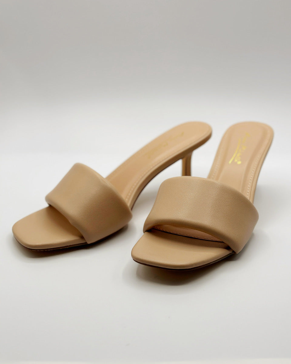 Nude Heeled Sandals - Blackbird Boutique