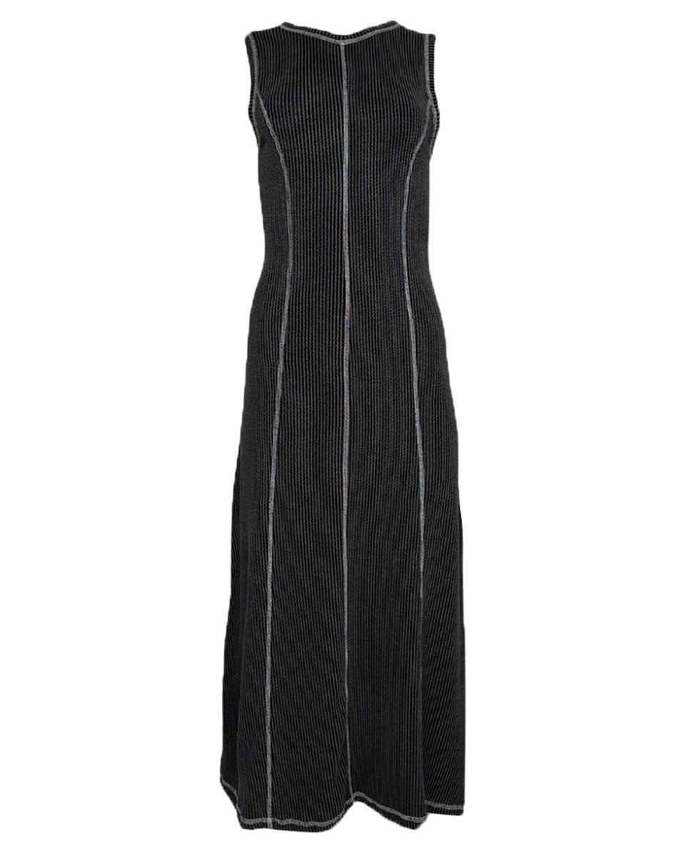 Ribbed Maxi Dress in Charcoal