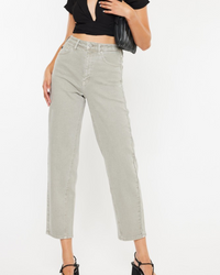 HIGH RISE SLIM BALLOON FIT - GRAY