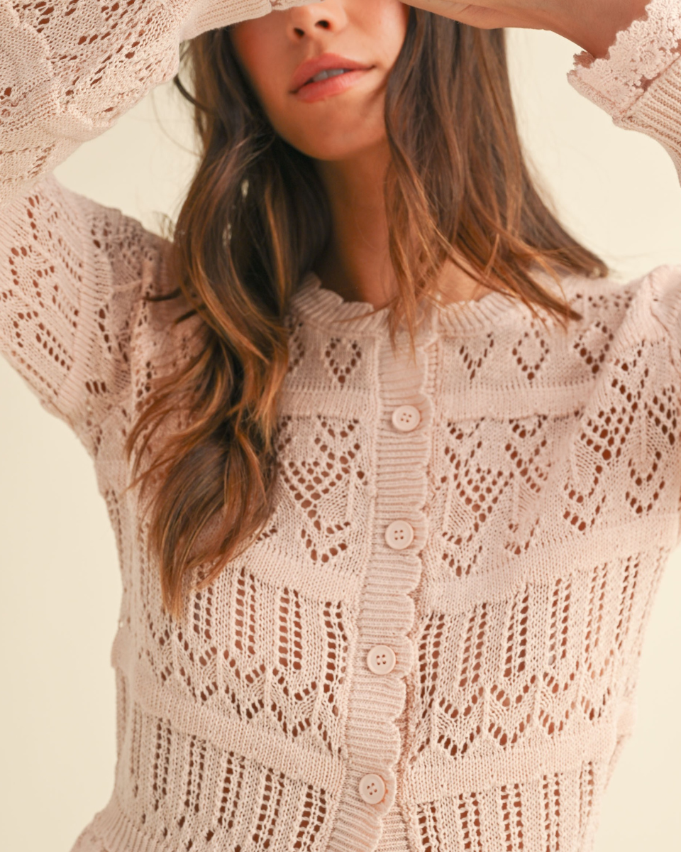 LACE TRIM CARDIGAN