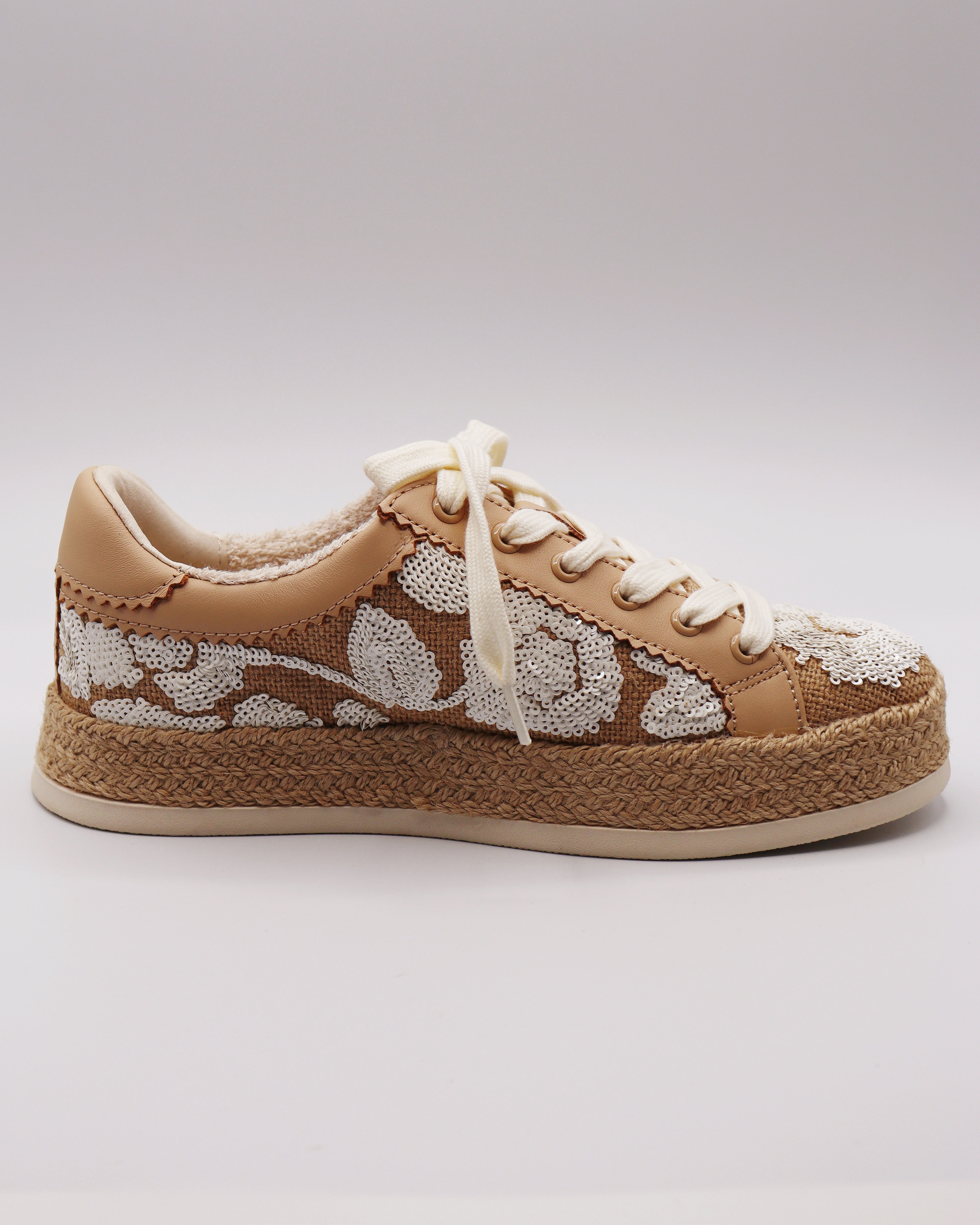 DOLCE VITA | Azalia Sneakers in Natural Multi Floral Sequin - Blackbird Boutique