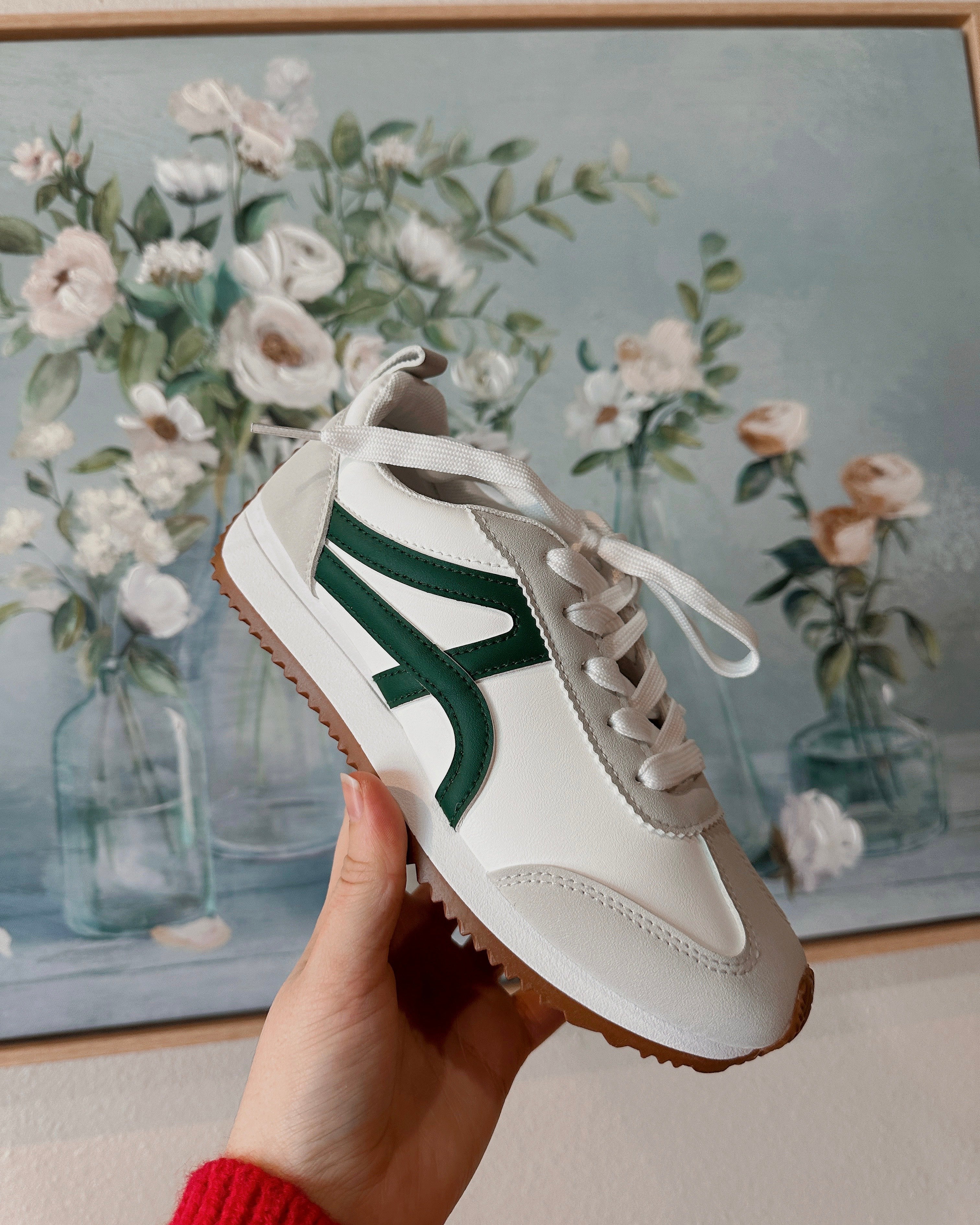 Athletic Fashion Sneakers - Green - Blackbird Boutique