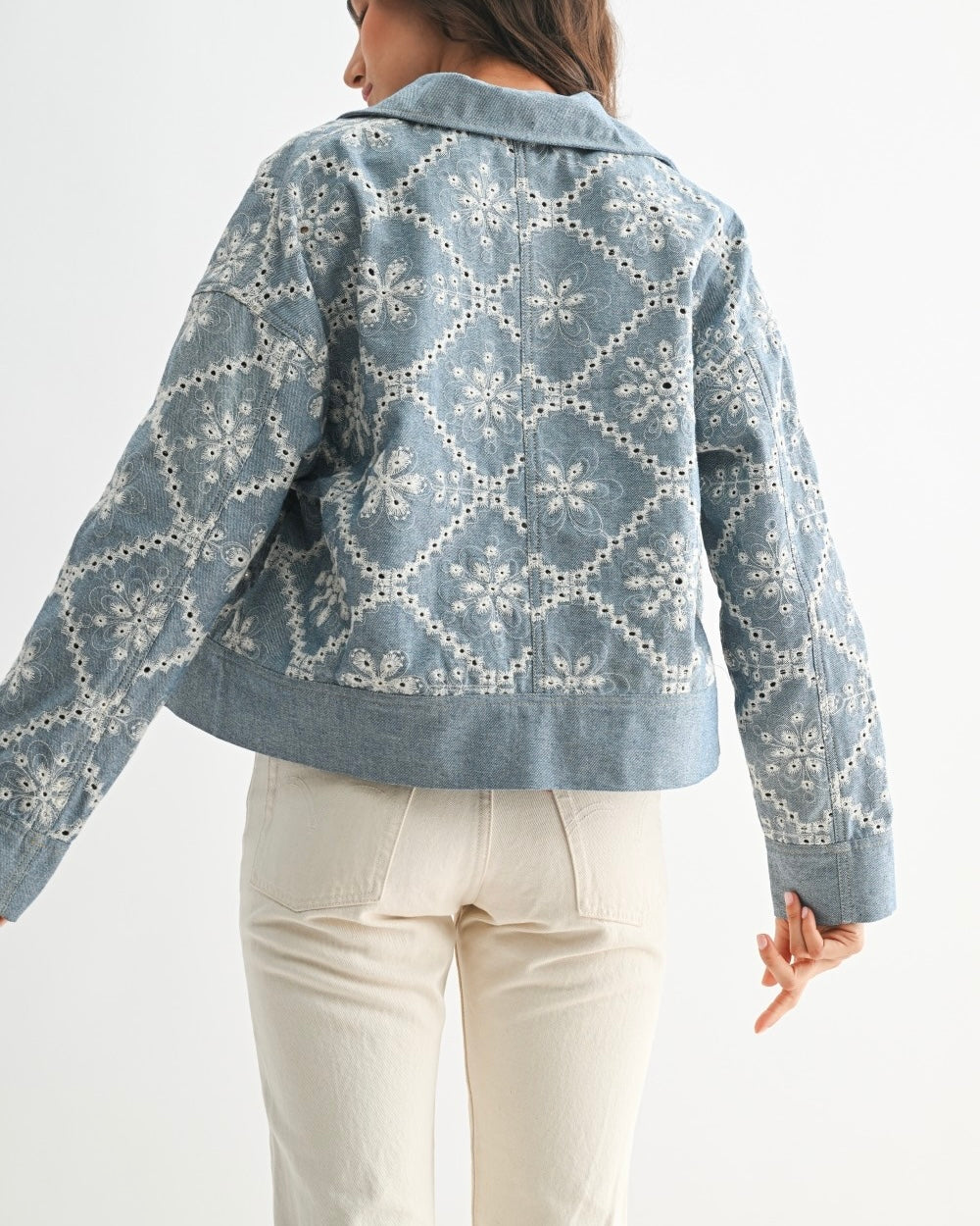 Embroidered Denim Jacket - Blackbird Boutique