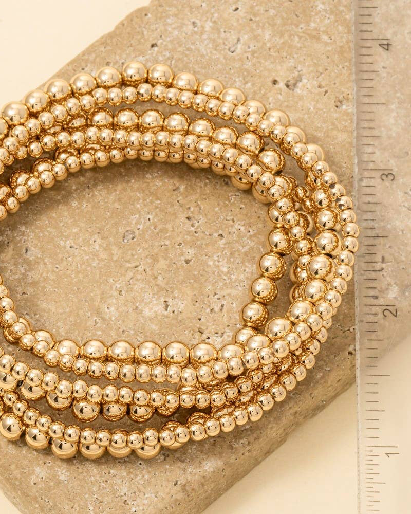 Mixed Mini Metallic Beaded Bracelet Set - Blackbird Boutique