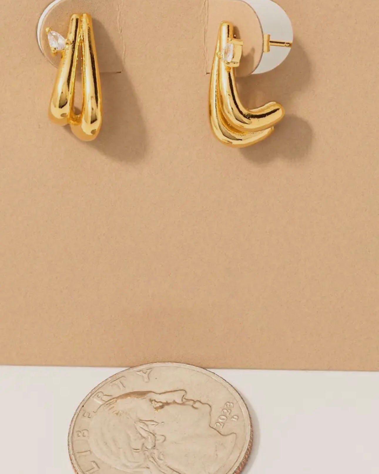 Gold Dipped Layered J Hoop Earrings - Blackbird Boutique