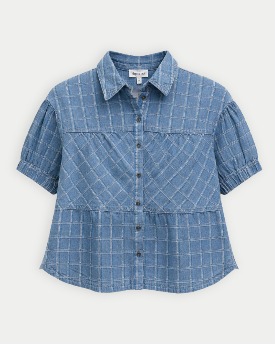 The Fiona Denim Boxy Top - Blackbird Boutique