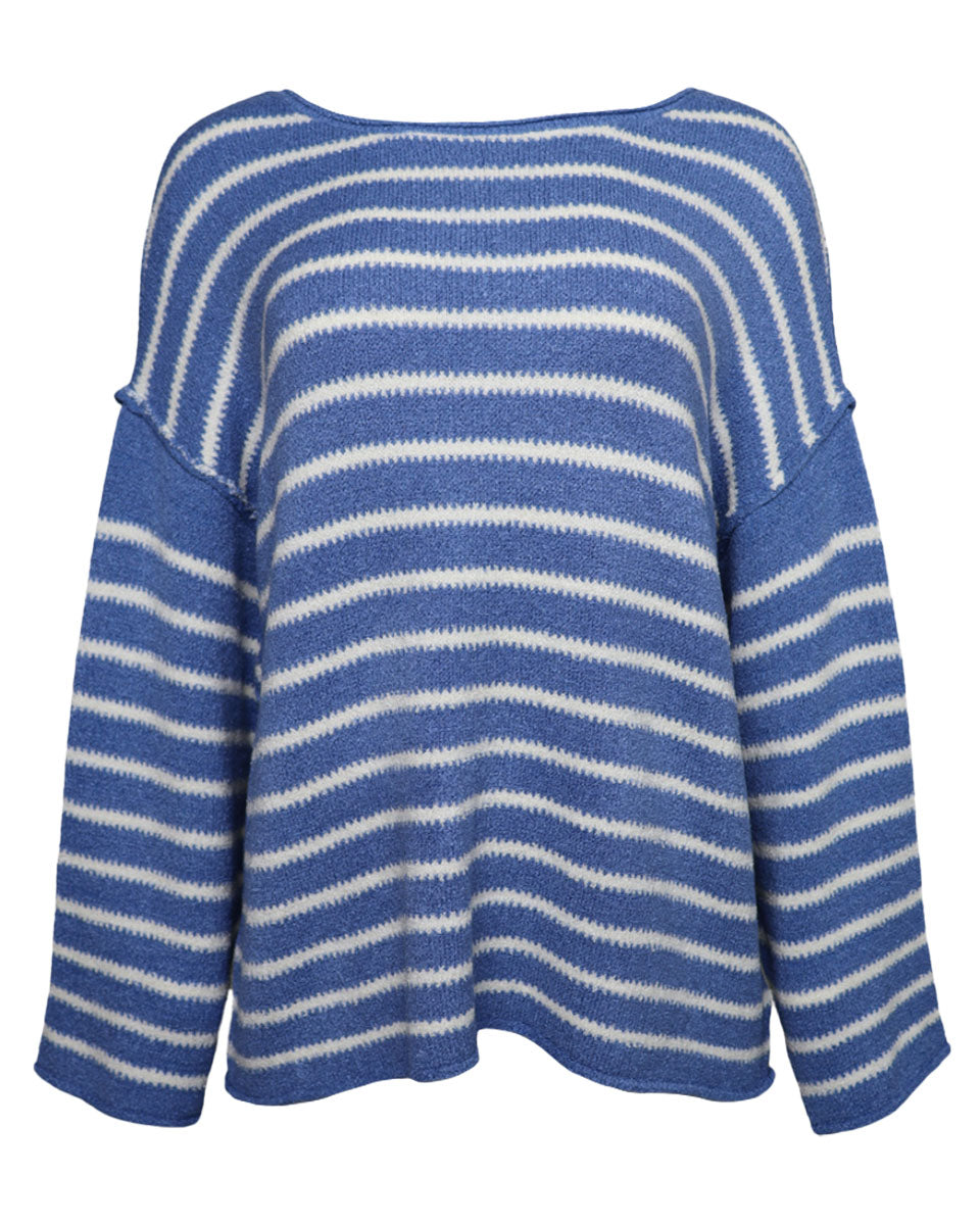 Blue Striped Sweater - Blackbird Boutique