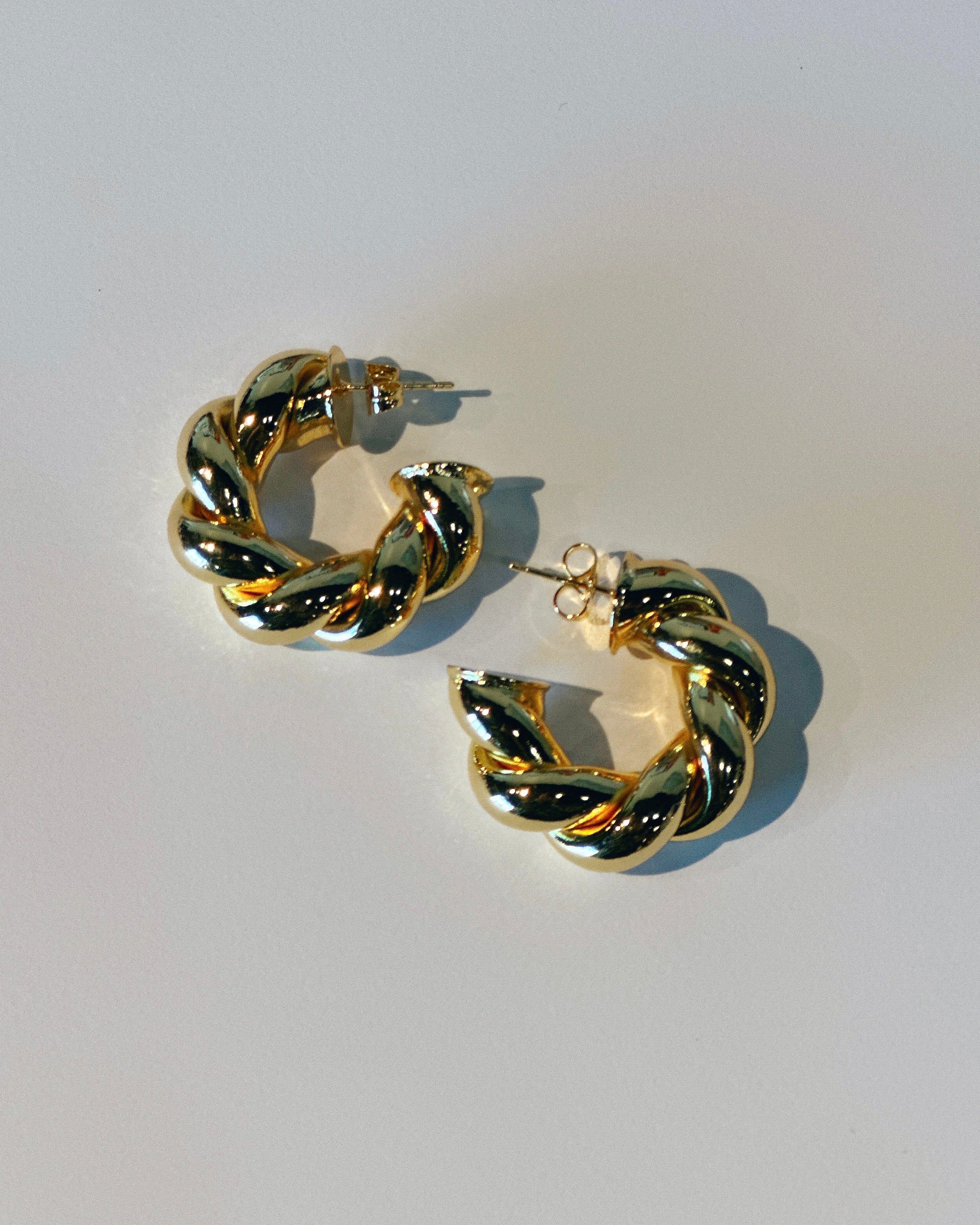 Gold Dipped Twisted Tube Hoop Earrings - Blackbird Boutique