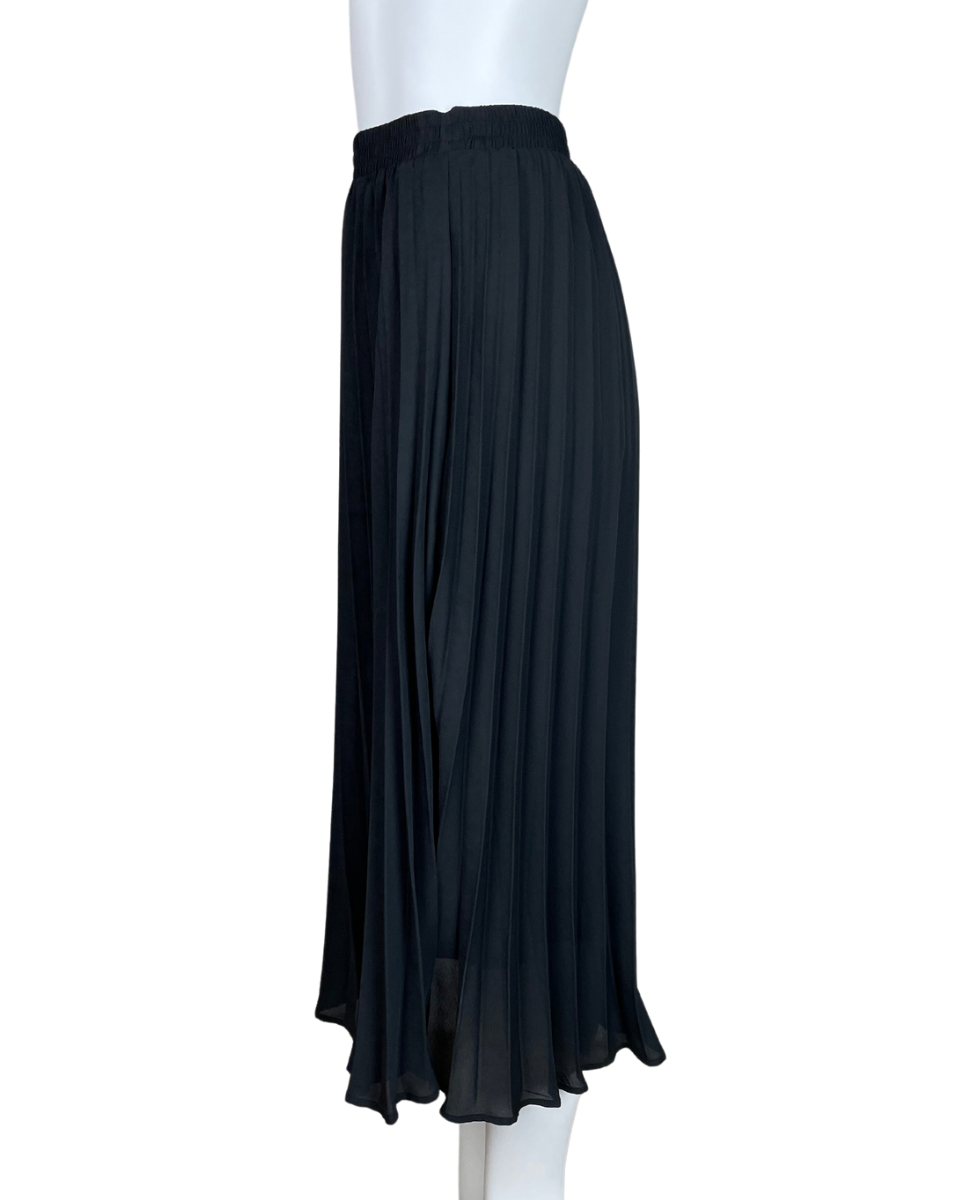 Black Pleated Midi Skirt - Blackbird Boutique