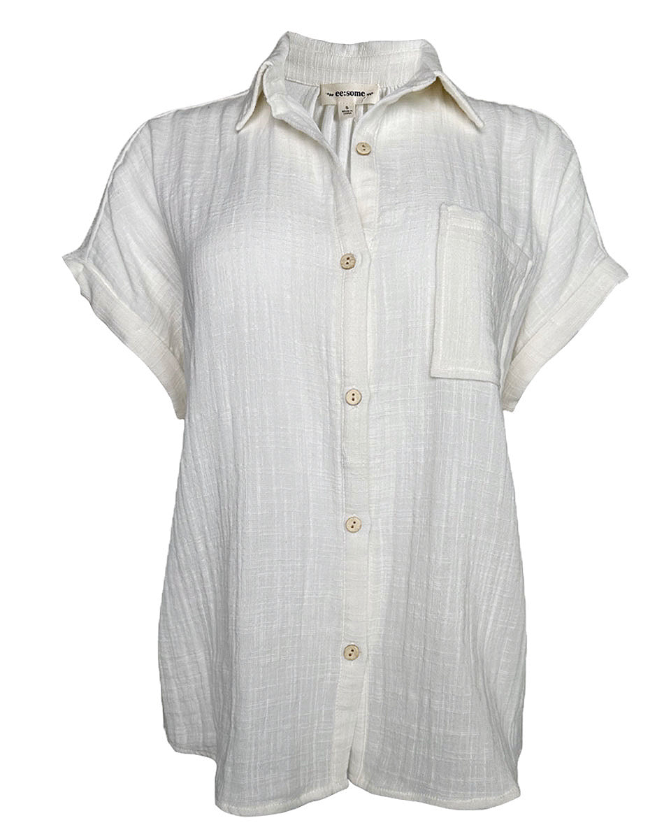 Soft Cotton Gauze Button Down Shirt - Blackbird Boutique