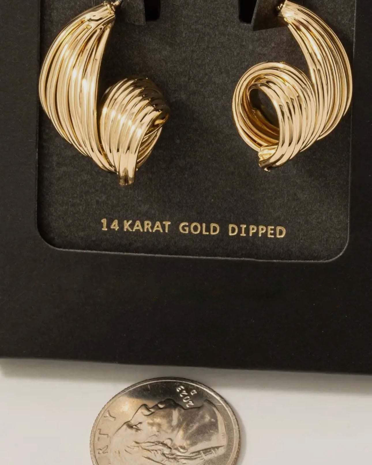 Gold Dipped Layered Wire Swirl Drop Earrings - Blackbird Boutique