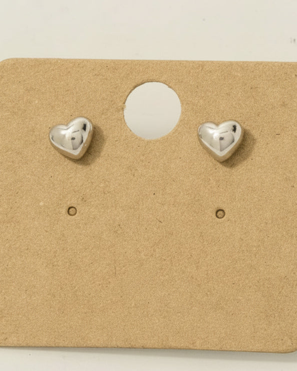 Gold Dipped Mini Heart Stud Earrings - Blackbird Boutique