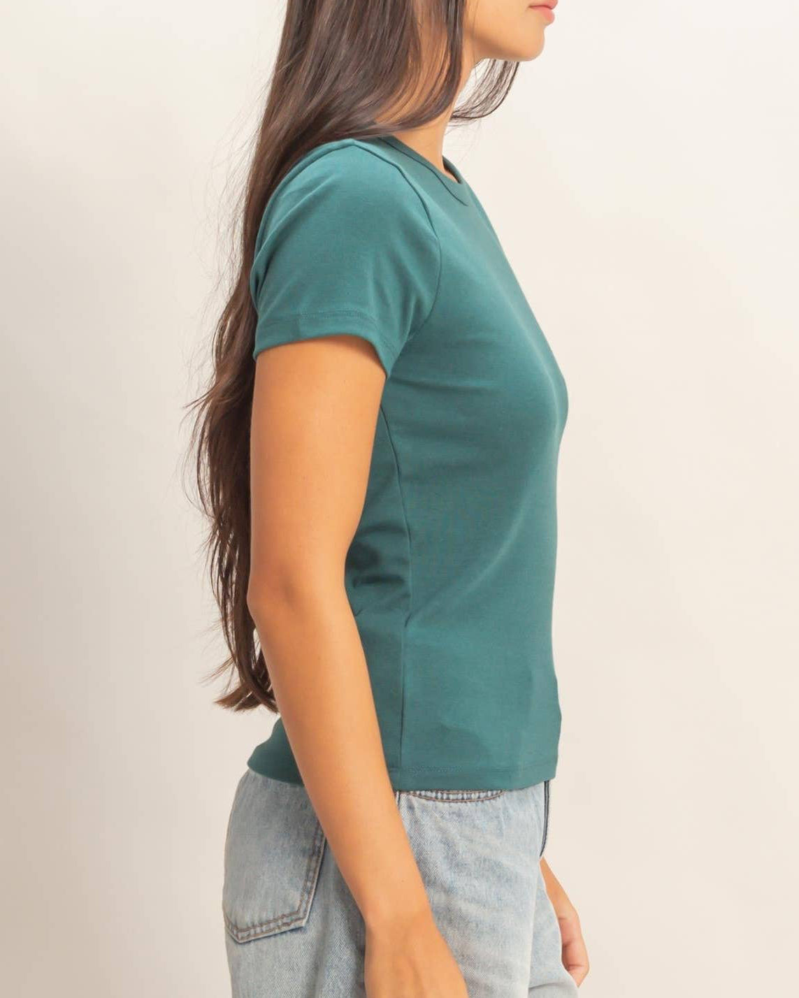 Mineral Washed Crew Neck Short Sleeve Top - Blackbird Boutique