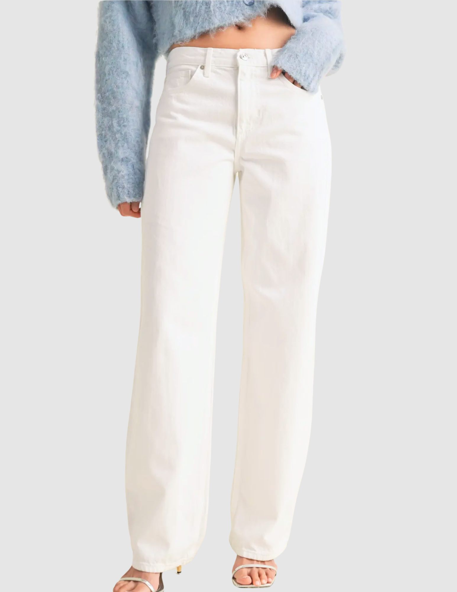 Relaxed Straight Optic White Denim