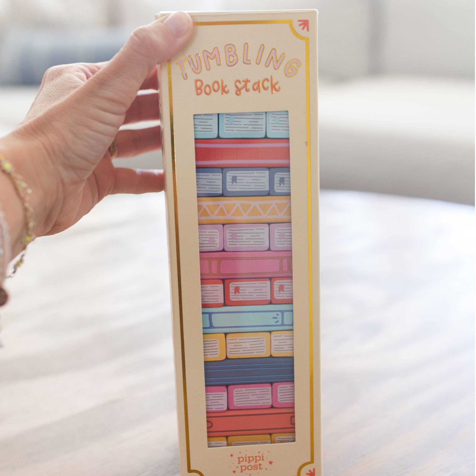 Tumbling Book Stack - Wooden Block Stacking & Balance Game - Blackbird Boutique