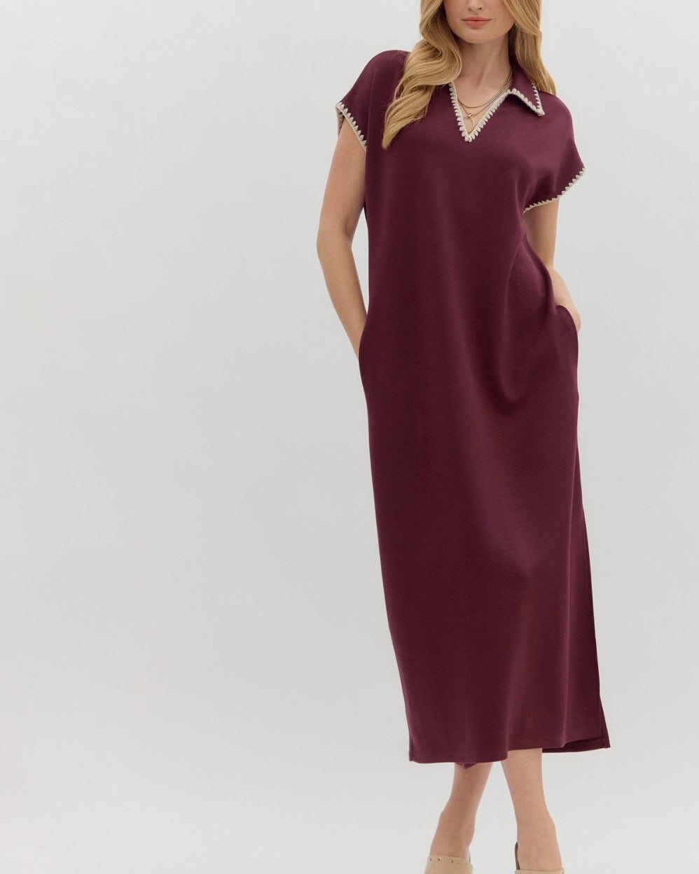 Solid Jersey Knit Midi Dress - Blackbird Boutique