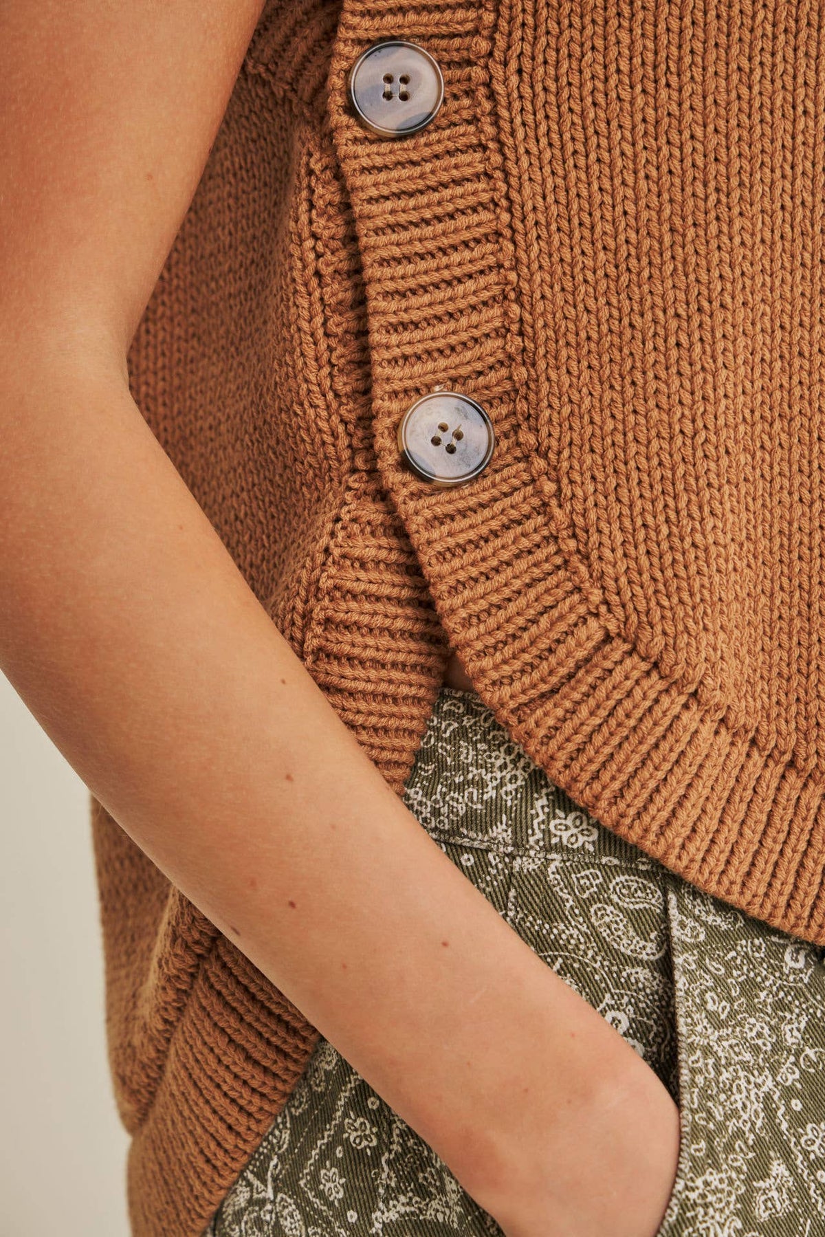 Suzie All Year Round Side Button Sweater Vest