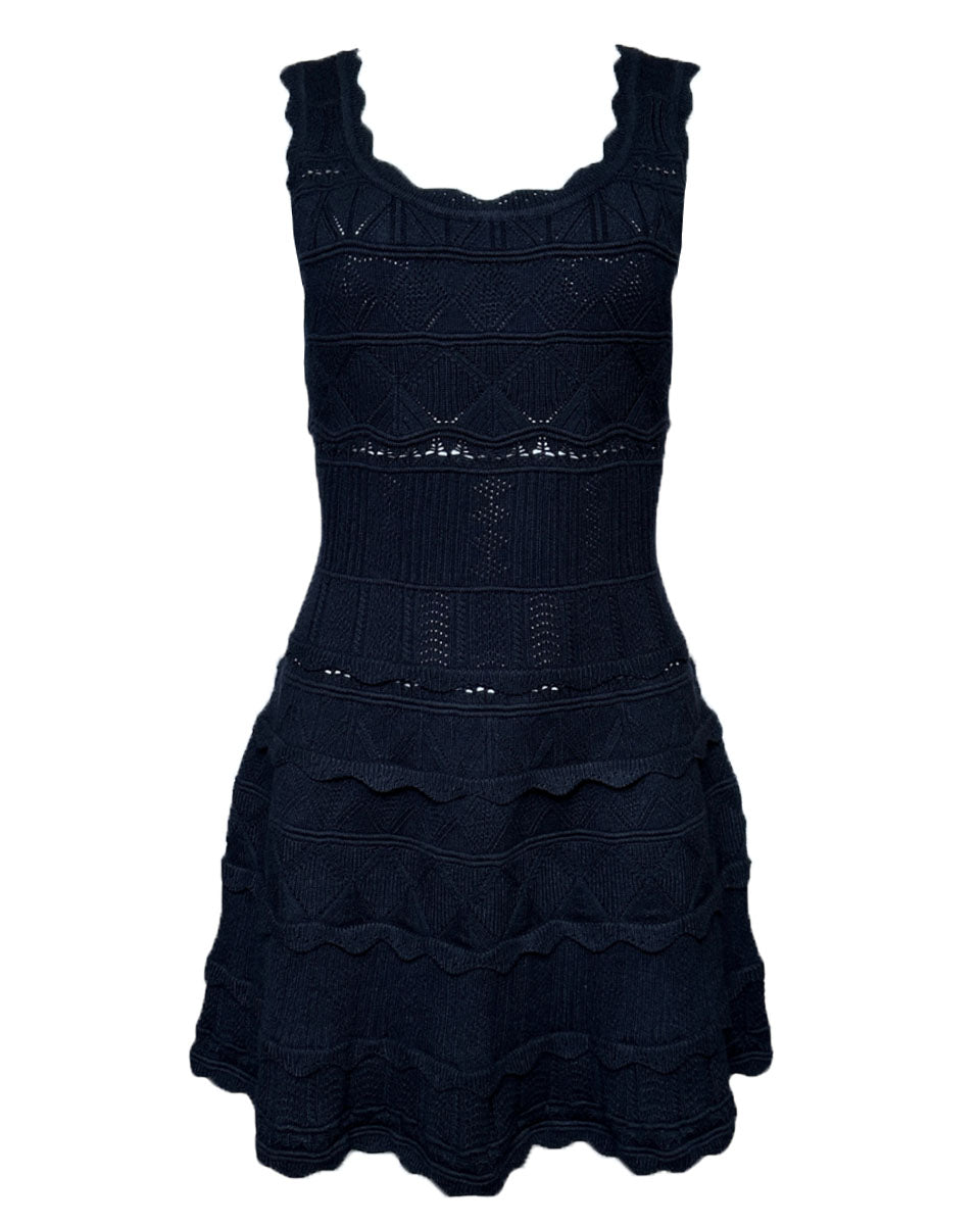 Knit Scallop Sleeveless Mini Dress - Blackbird Boutique