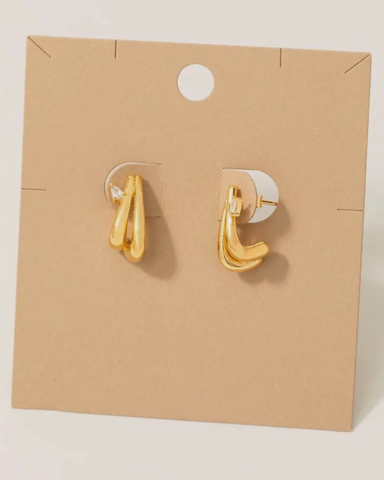 Gold Dipped Layered J Hoop Earrings - Blackbird Boutique