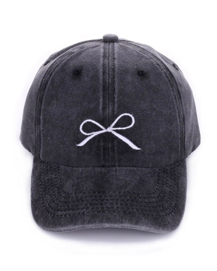 Ribbon Bow Cap - Blackbird Boutique