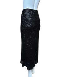 Sequin Bias Maxi Skirt in Black - Blackbird Boutique