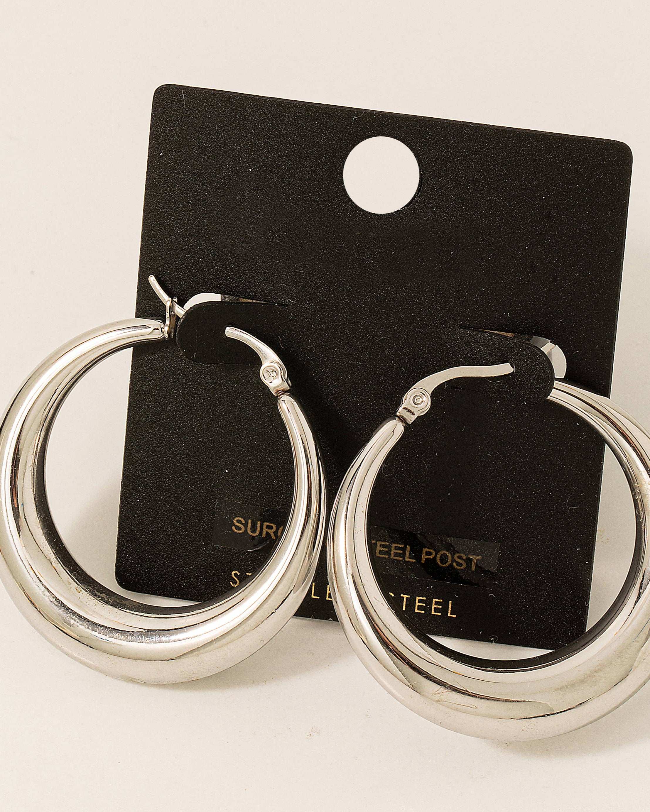 Stainless Steel Latch Hoop Earrings - Blackbird Boutique