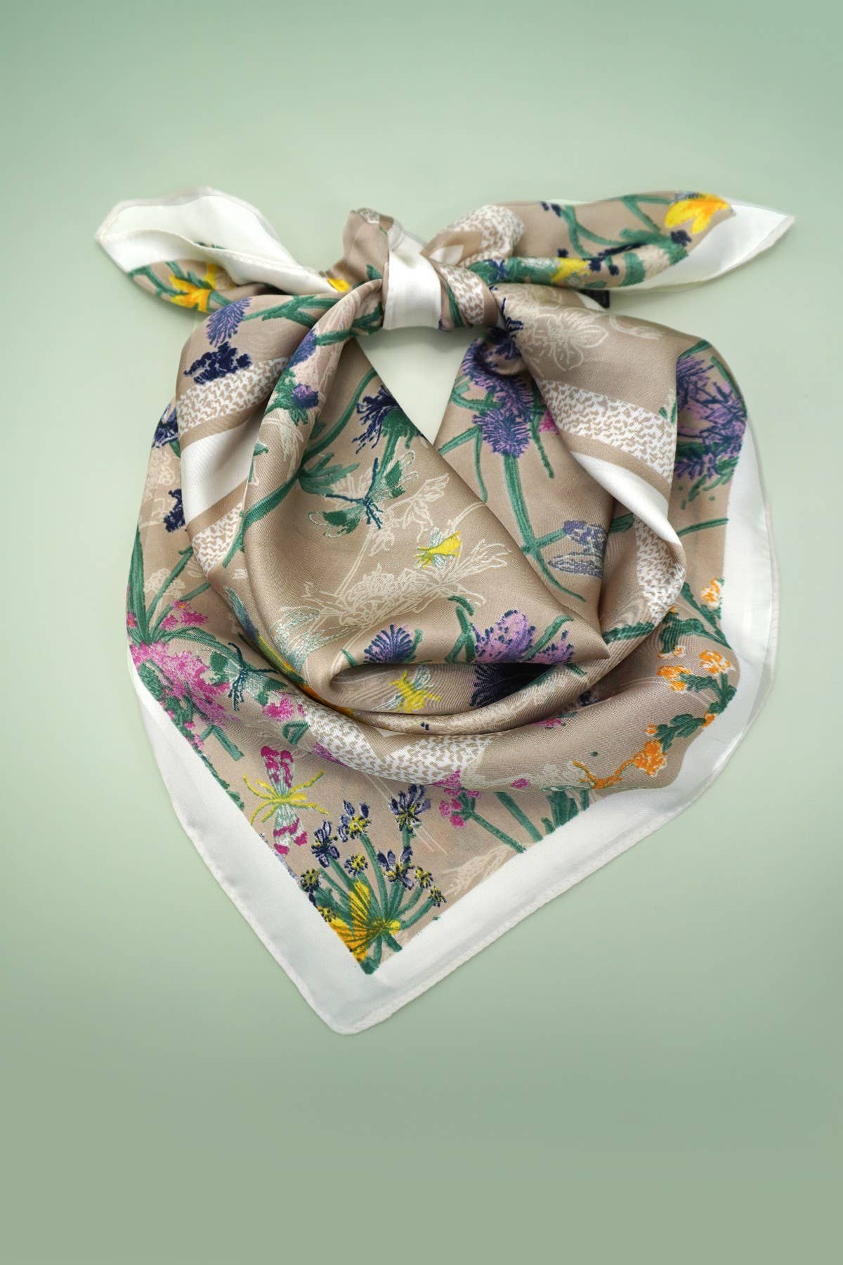 LARGE PRINT SILKY FEEL BANDANA SCARF