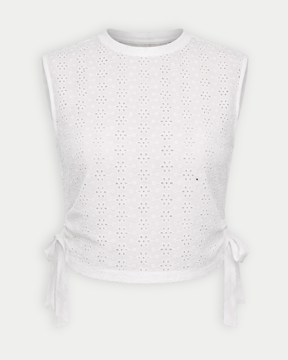 Harper Cotton Eyelet Sleeveless Top - Blackbird Boutique